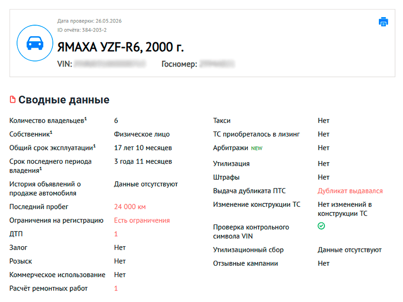 отчет о мотоцикле на автокоде