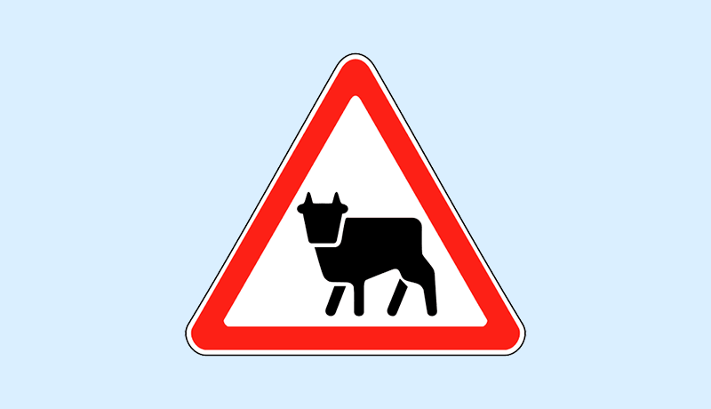 знак перегон скота
