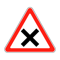 знак 1.6 Пересечение равнозначных дорог