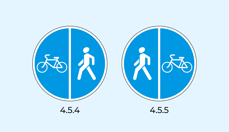 знак велосипедная и пешеходная дорожки раздельные