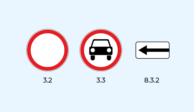 3.2, 3.3, 8.3.2 знаки при которых нельзя повернуть налево