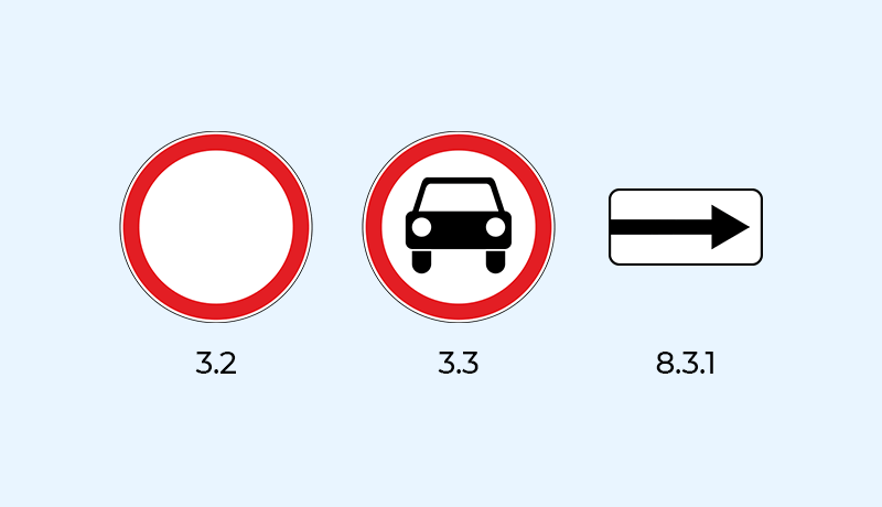 3.2, 3.3, 8.3.1 знаки при которых нельзя повернуть направо