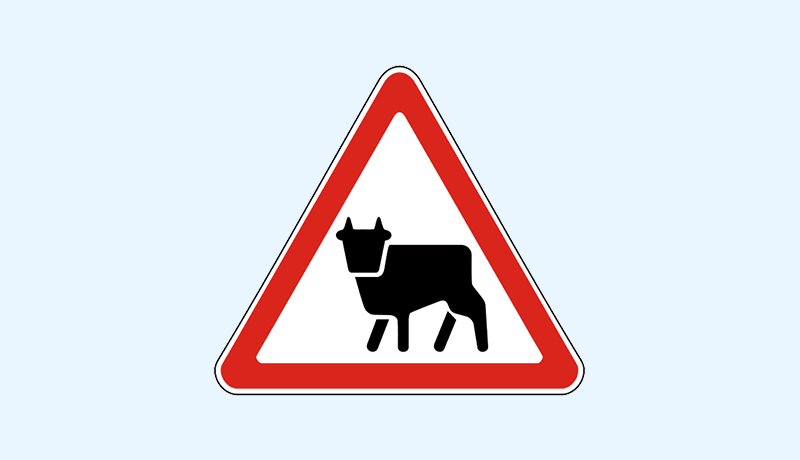 знак 1.26 домашний скот