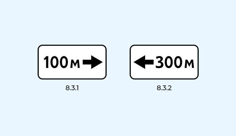 знаки 8.1.3, 8.1.4 расстояние до объекта