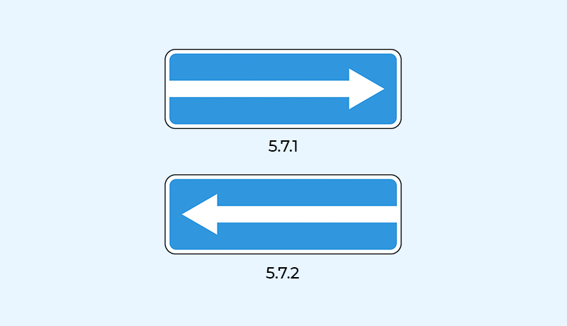 знаки 5.7.1 и 5.7.2 выезд на дорогу с односторонним движением