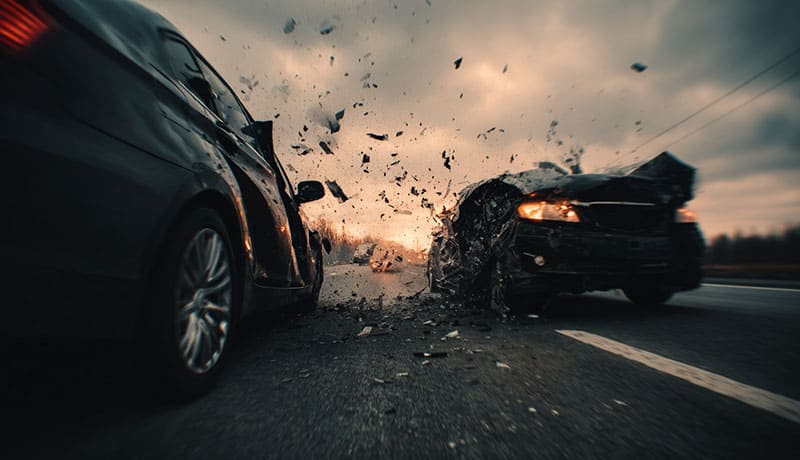 столкновение автомобилей на дороге