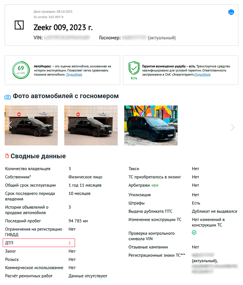 отчет о зикр 009 на сайте автокода