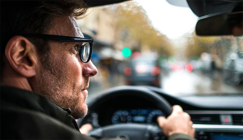 водитель за рулем автомобиля