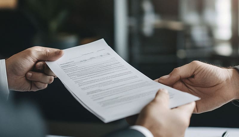 передача документов из рук в руки