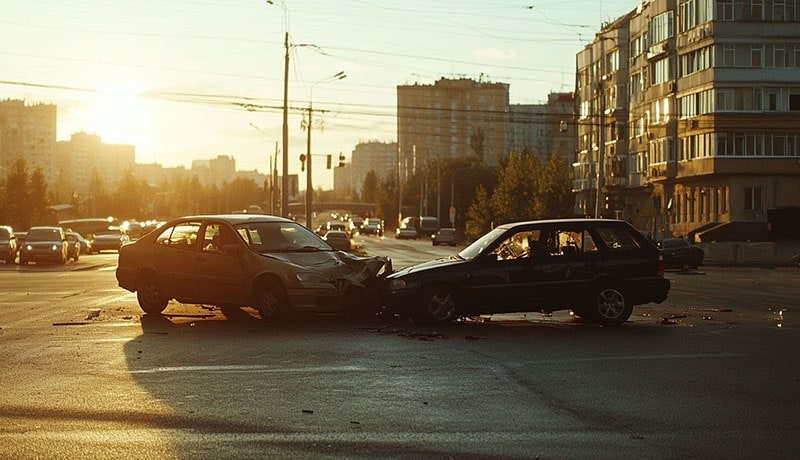 автомобильная авария на дороге