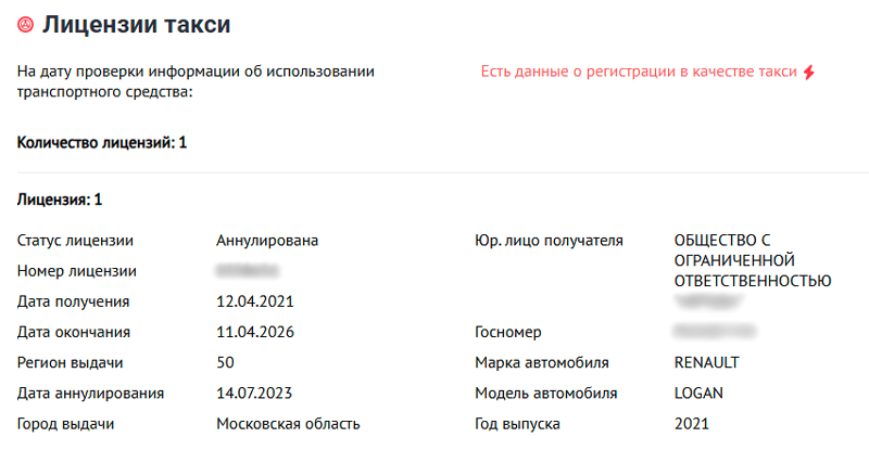 лицензии такси на автокоде