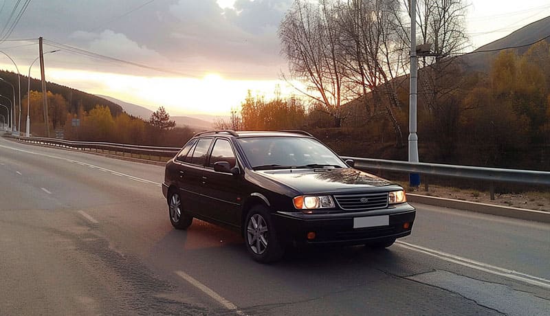 авто едет по автомобильной трассе